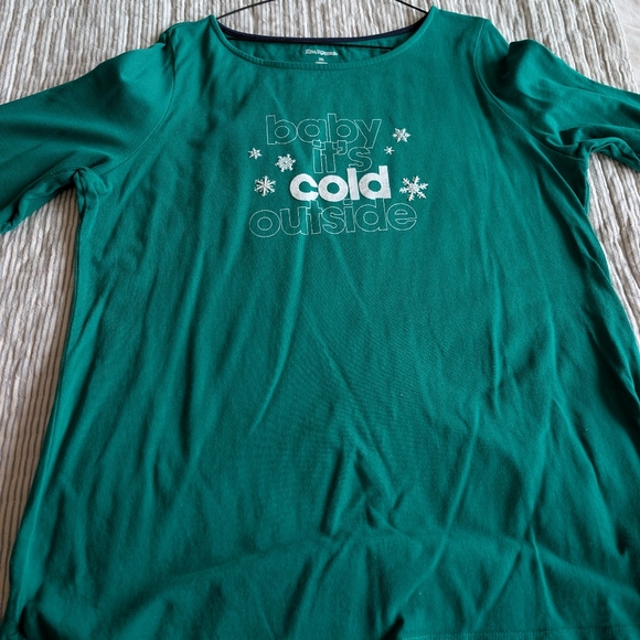 Green Baby It's Cold Outside Graphic Top XL Kim Rogers - Picture 5 of 8